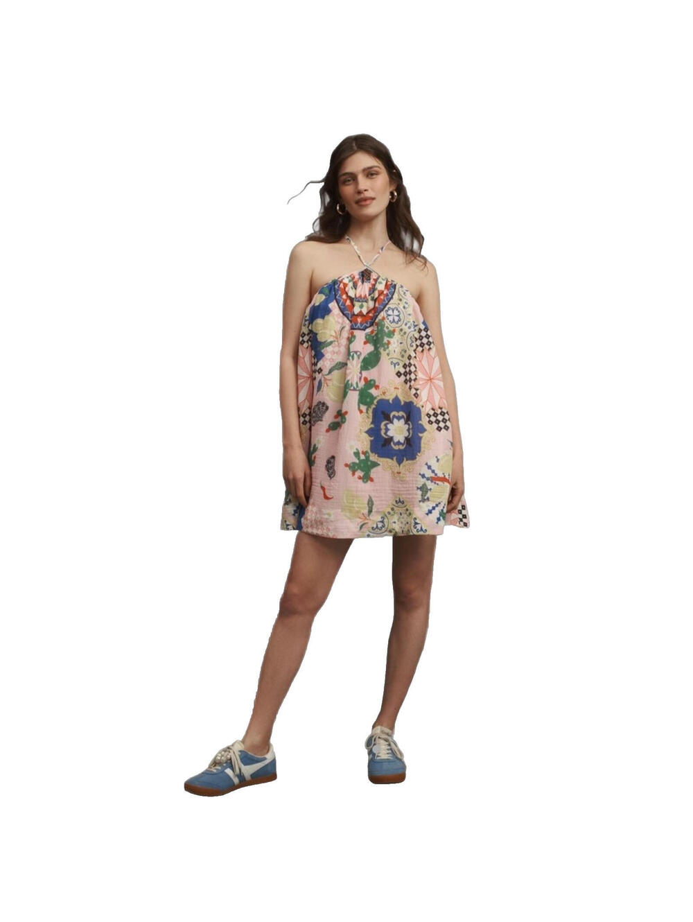 Maeve Printed Halter Swing Mini Dress from Anthropologie  SIZE S #1371